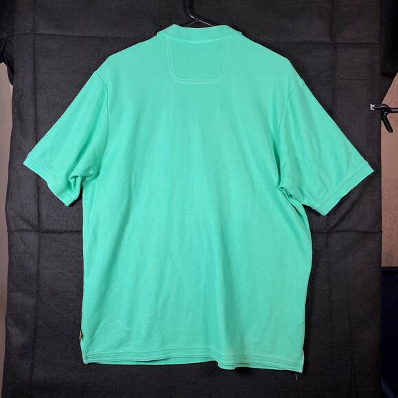 Tommy Bahama Mens Shirt Green Polo Short Sleeve Pima Cotton Medium - Picture 10 of 12